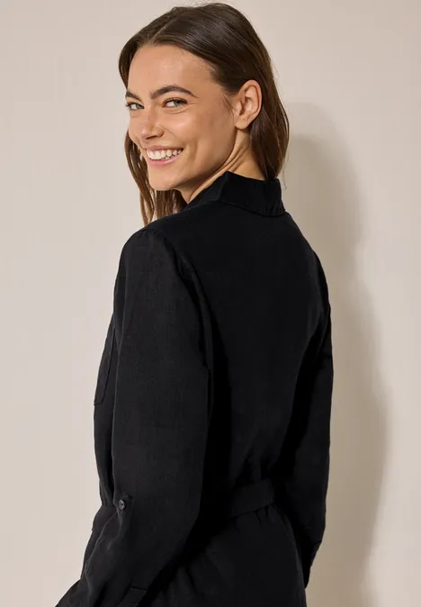 Kleid aus Leinen Black