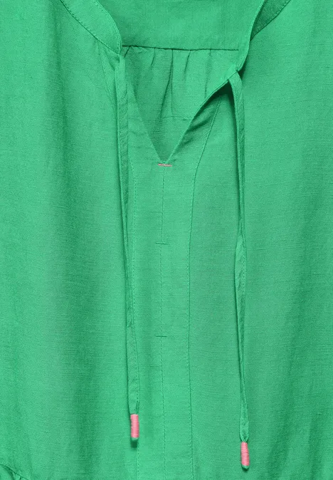 Leinenmix Kleid mit Volants juicy apple green