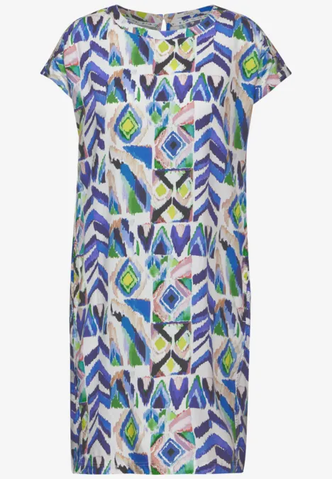 Sommer Print Kleid vanilla white