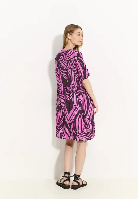 Sommerkleid mit Print aubergine red