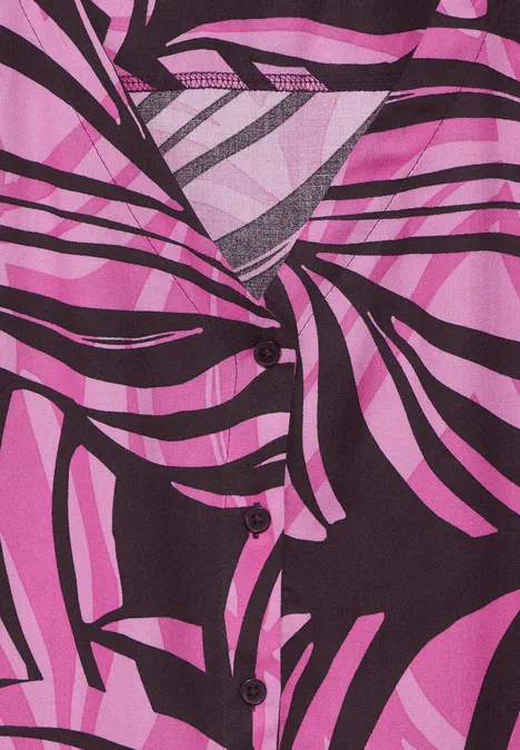 Sommerkleid mit Print aubergine red