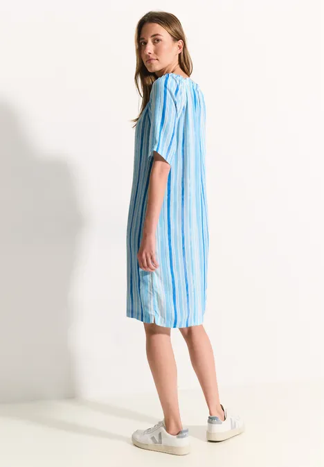 Multicolor Streifen Kleid azure blue