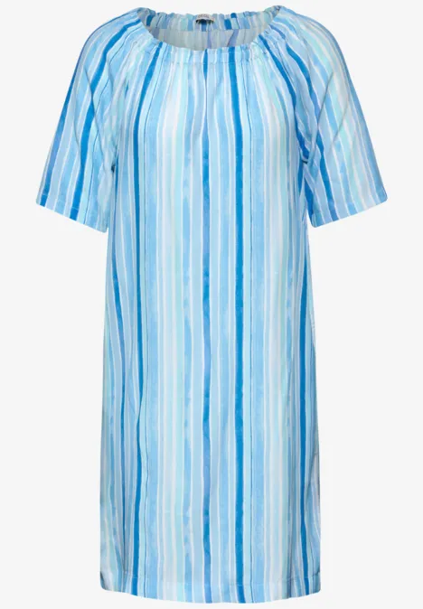 Multicolor Streifen Kleid azure blue