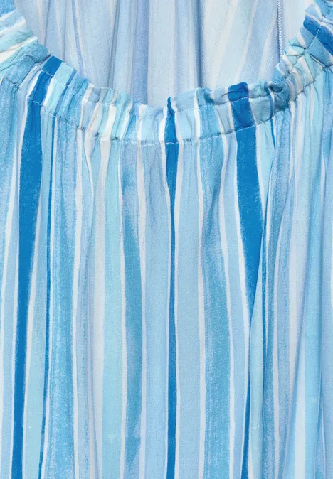 Multicolor Streifen Kleid azure blue