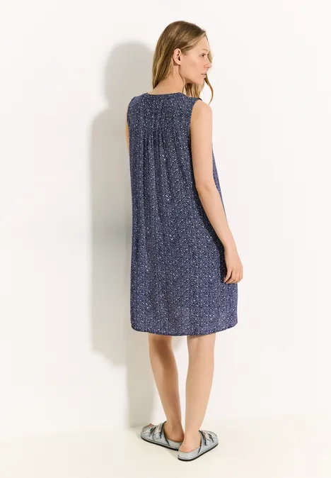 Struktur Print Kleid universal blue