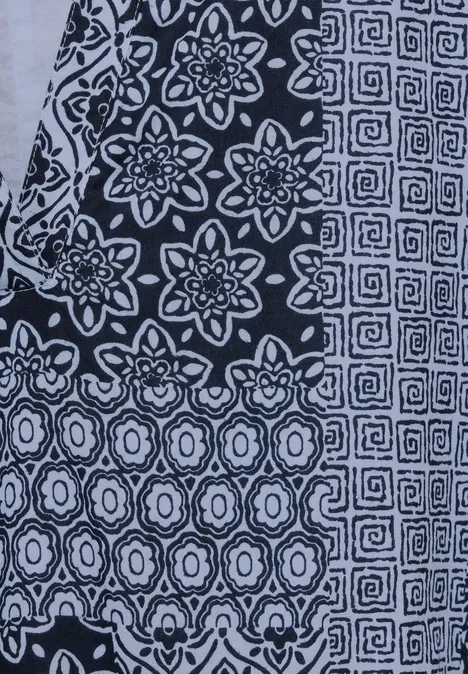 Patchwork Print Kleid universal blue