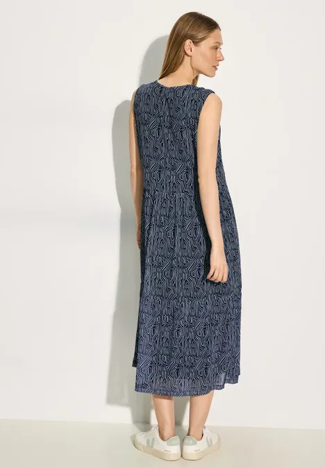 Mesh Kleid mit Print universal blue