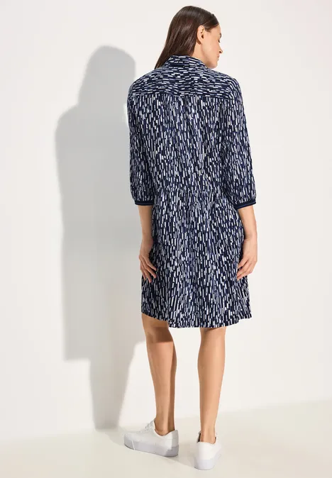 Print Hemdblusenkleid universal blue