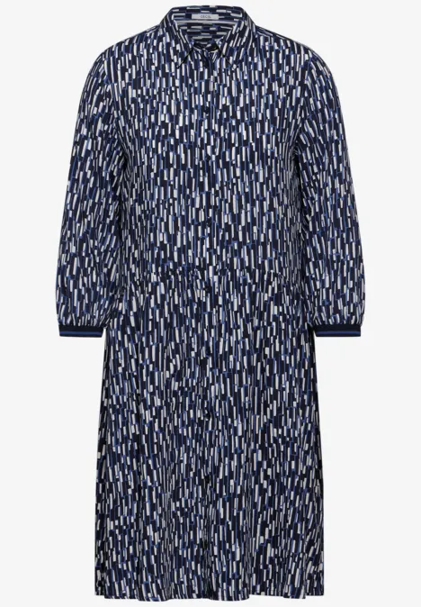 Print Hemdblusenkleid universal blue