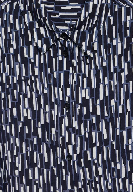 Print Hemdblusenkleid universal blue