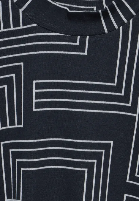 Knielange jacquard jurk deep petrol