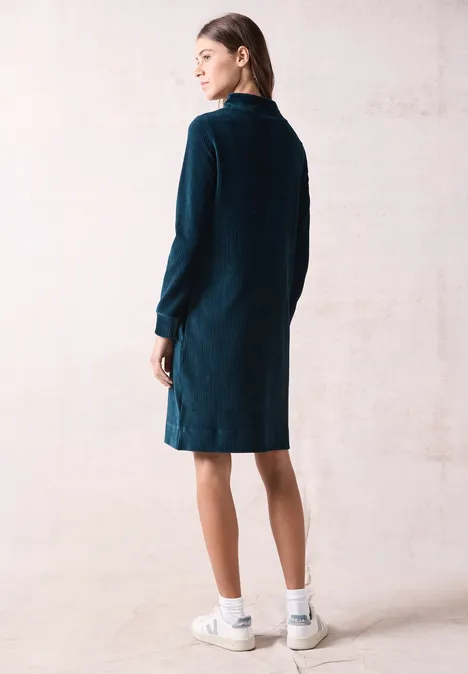 Robe en jersey-corde deep petrol