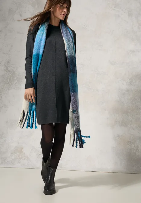 Knielanges Strickkleid charcoal grey melange