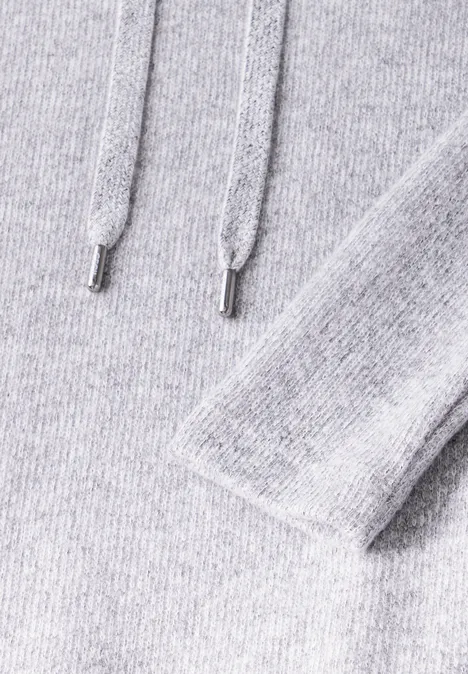 Strickkleid mit Kapuze platinum grey mel.