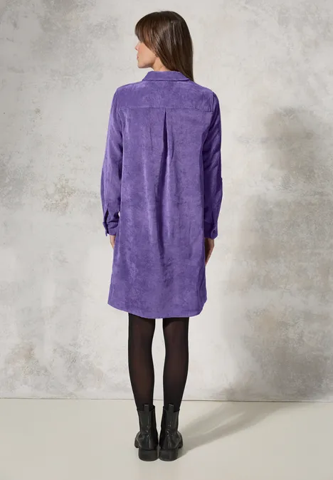 Cordkleid in Unifarbe wild lilac