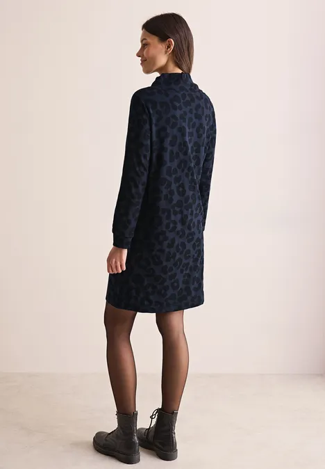 Leo-Jaquard-Kleid universal blue