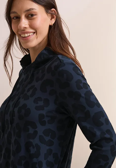 Leo-Jaquard-Kleid universal blue