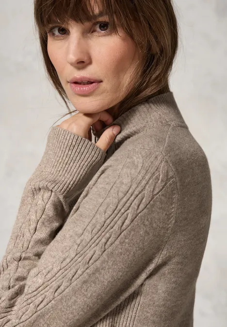Kuscheliges Strickkleid taupe melange