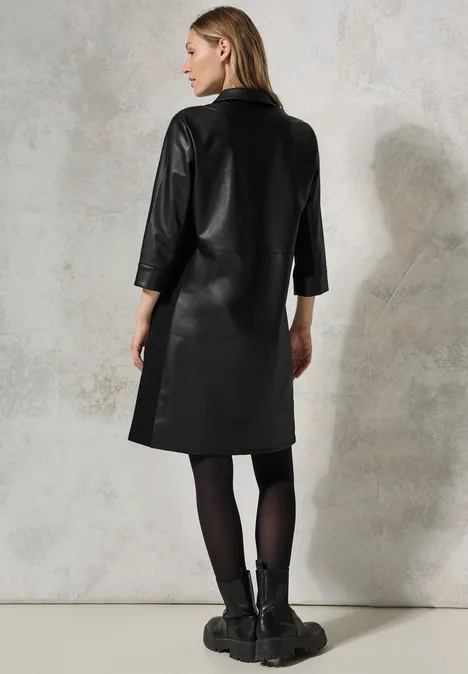 Kleid im Leder-Look Black