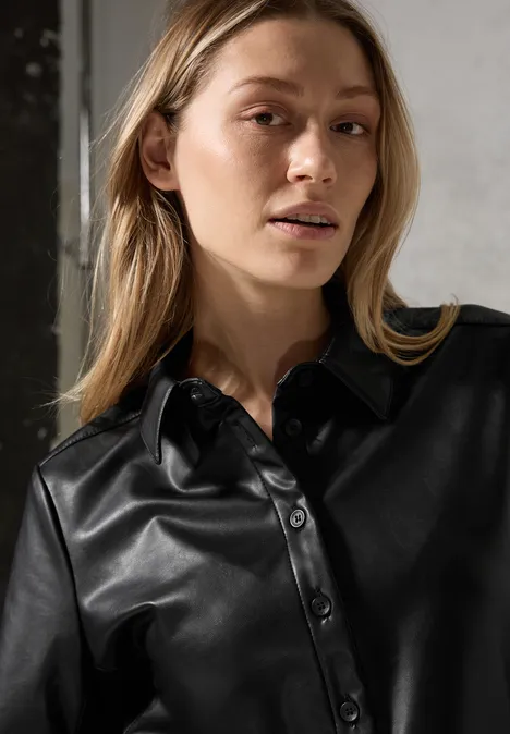 Kleid im Leder-Look Black