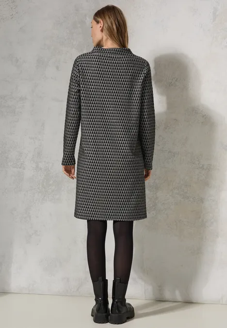 Minimal Jaquard Kleid Black