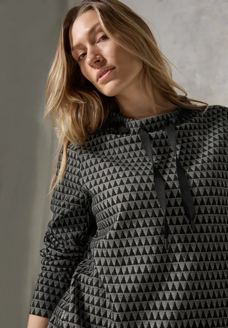 Minimal Jaquard Kleid Black
