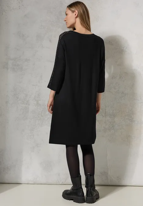 Kleid mit Mesh-Details Black