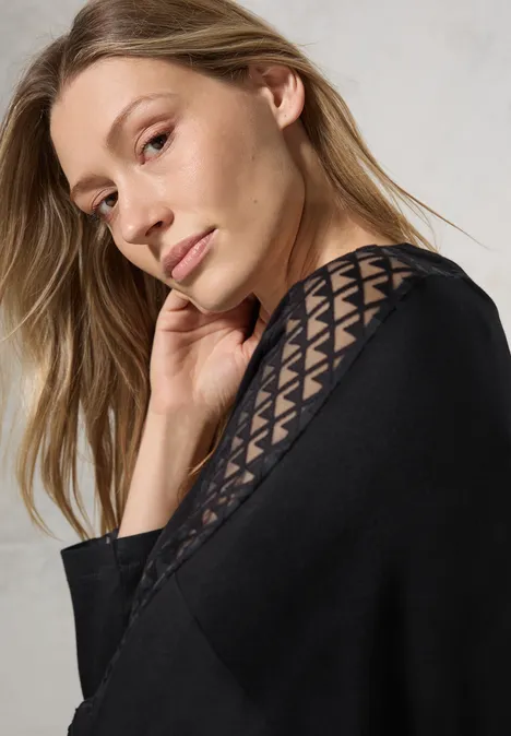 Kleid mit Mesh-Details Black