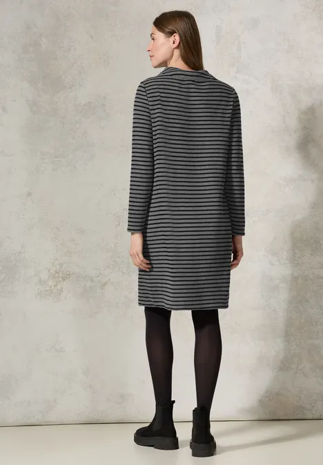 Kleid mit Streifenstruktur platinum grey mel.