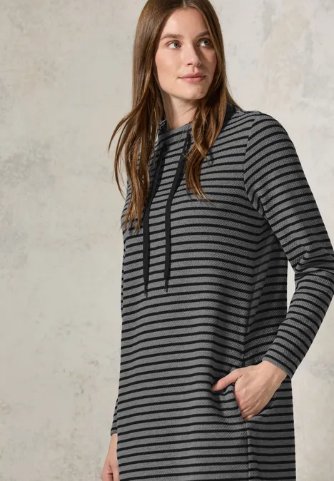 Kleid mit Streifenstruktur platinum grey mel.