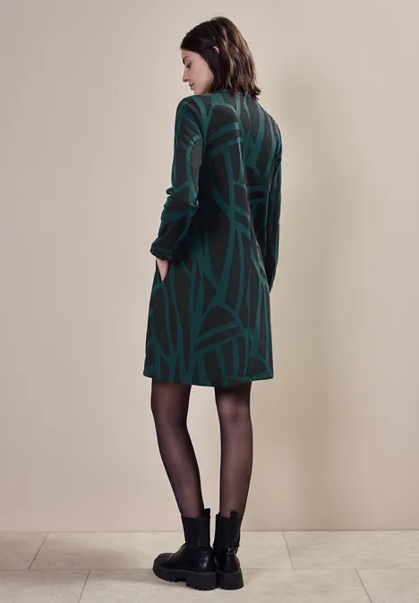 Jaquard-Kleid Black