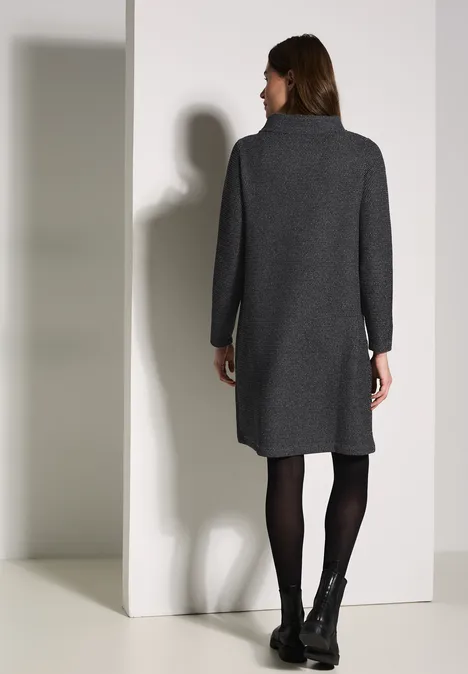 Bouclé-Kleid Black