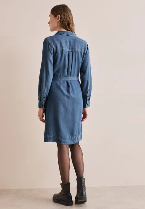Lyocell-Kleid mid blue wash