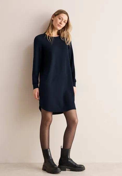 Kleid mit Rundhals universal blue
