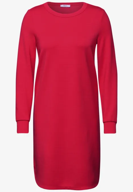 Kleid mit Rundhals granita red