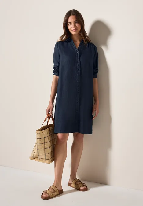 Blusenkleid aus Leinen universal blue
