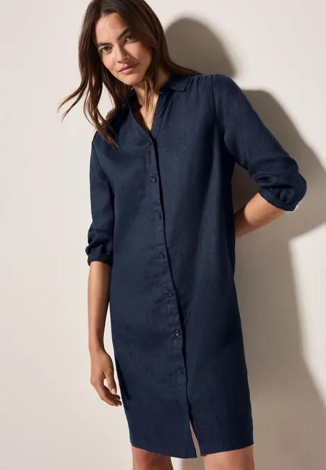 Blusenkleid aus Leinen universal blue