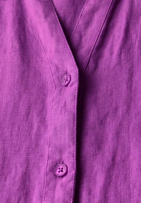 Blusenkleid aus Leinen magenta lacquer