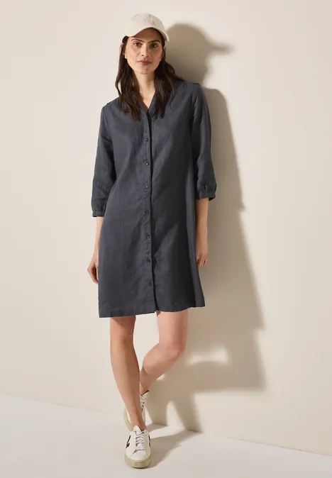 Blusenkleid aus Leinen volcanic grey