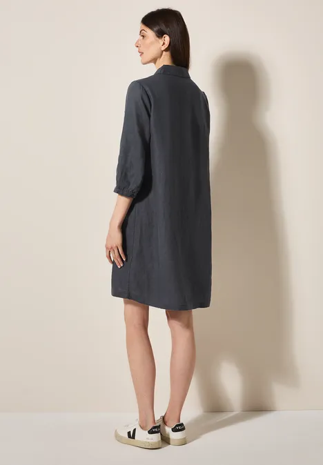 Blusenkleid aus Leinen volcanic grey
