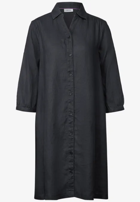 Blusenkleid aus Leinen volcanic grey