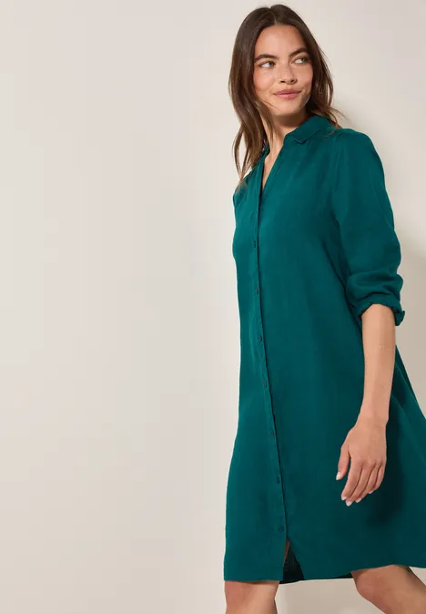 Blusenkleid aus Leinen green lagoon