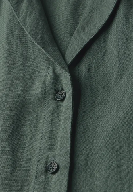 Leinenmix-Blusenkleid balmy khaki