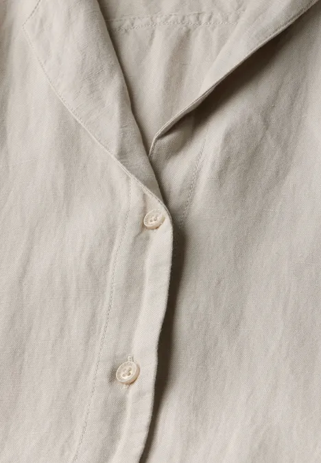 Leinenmix-Blusenkleid pumice beige