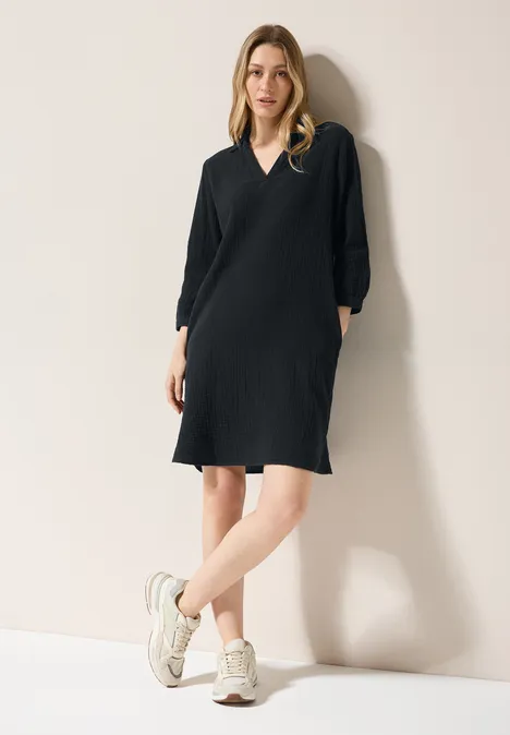 Musselin Kleid Black