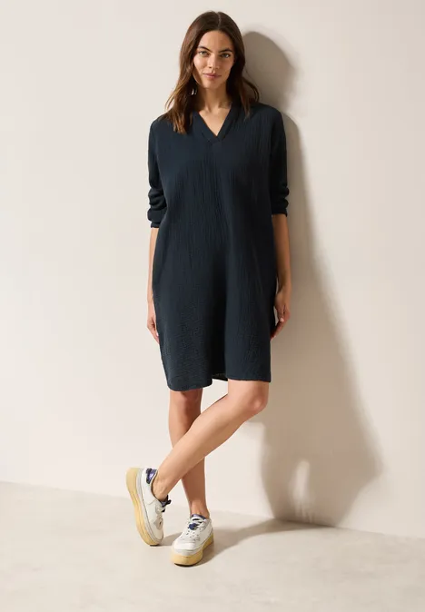 Musselin Kleid universal blue