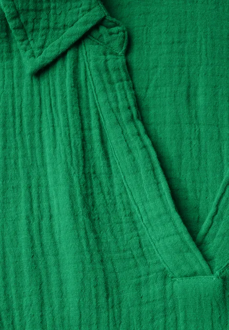 Musselin Kleid garden green