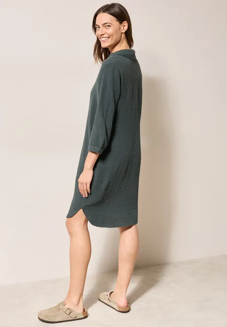 Musselin Kleid slate khaki