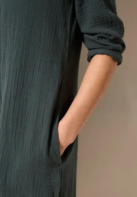 Musselin Kleid slate khaki