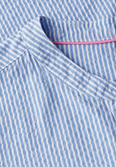 Seersucker Kleid aster blue